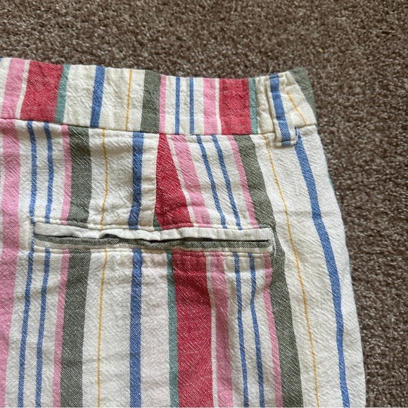 Old Navy Mid Rise Everyday Linen Blend Multicolor Stripes Women's Size 14 Summer - Picture 12 of 16